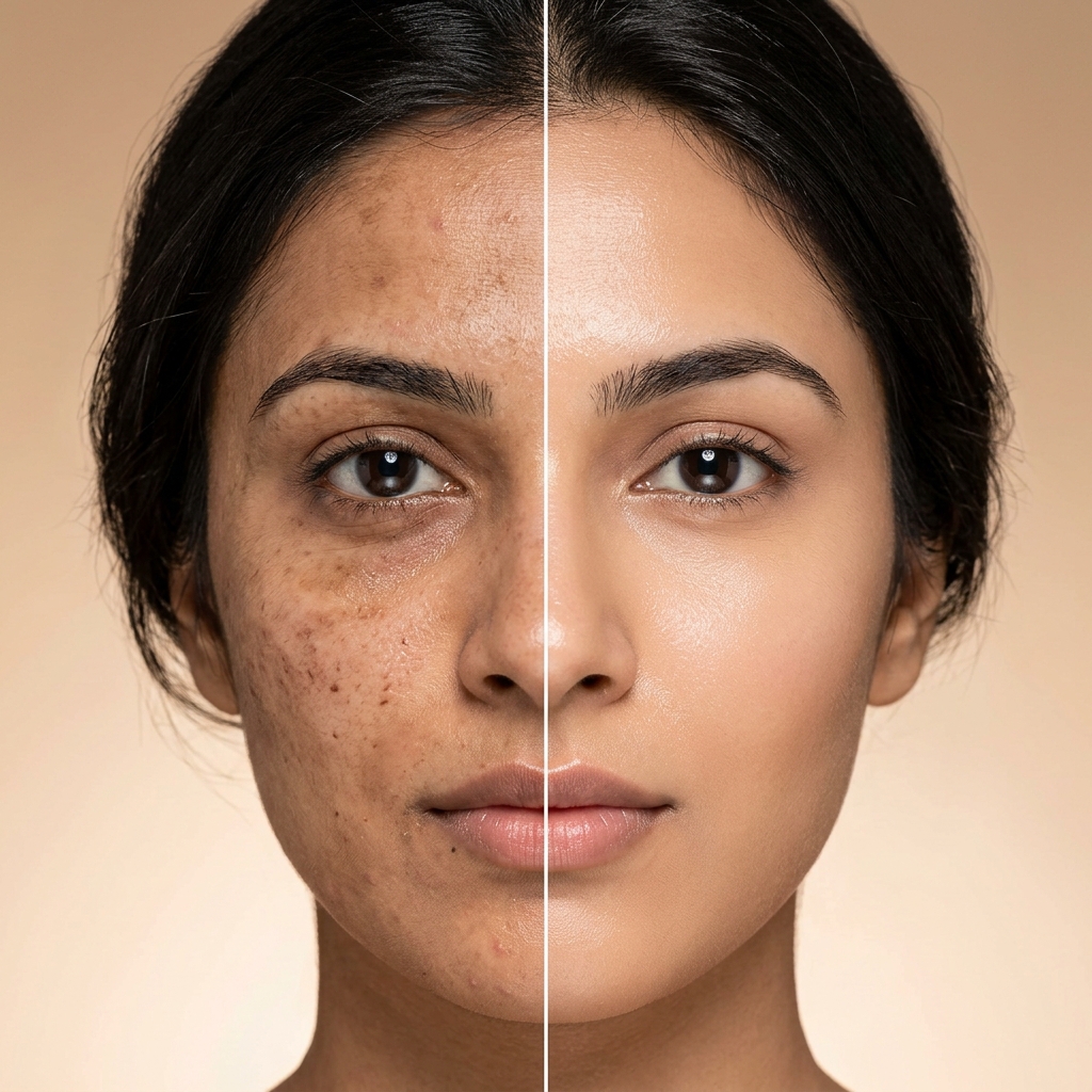 Skin Before and After Damage